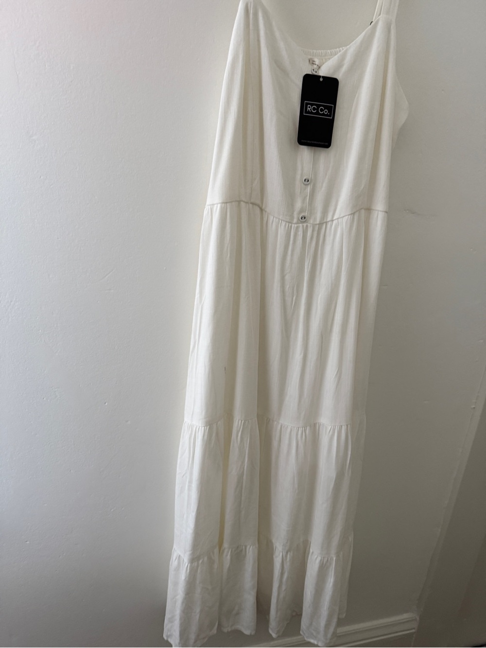 Women's White Tiered Maxi Dress